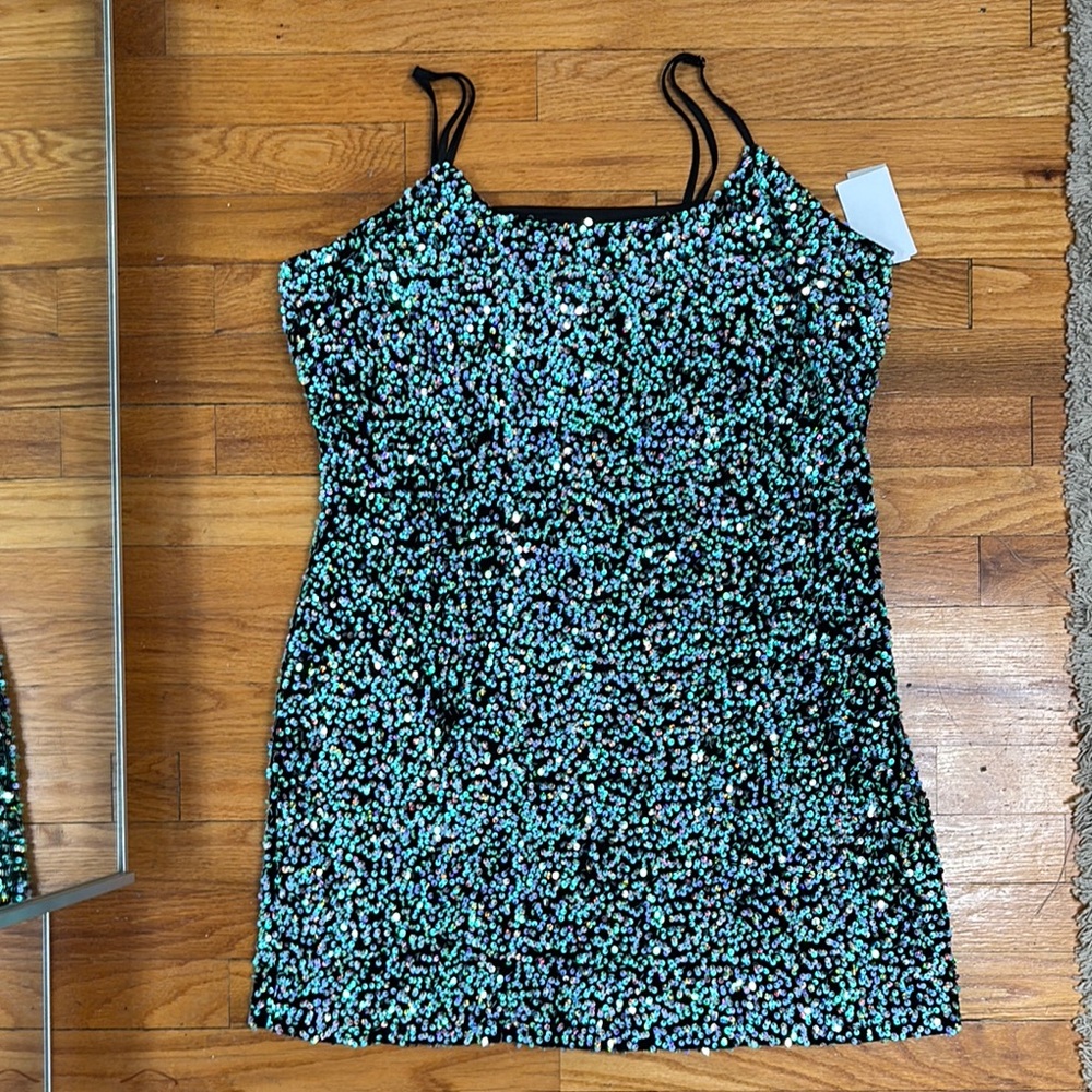 Nordstrom Brass Plum, NWT, Mini Dress with Spaghetti Straps, XL